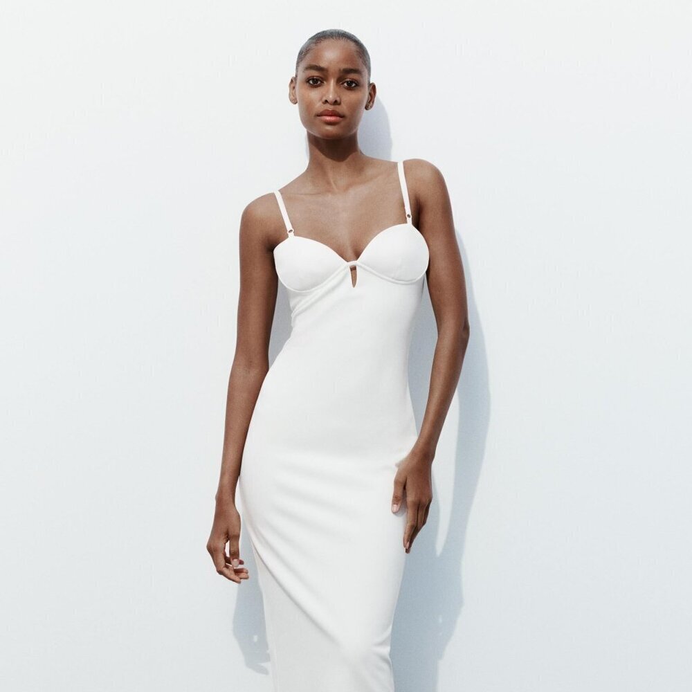 ZARA MIDI DRESS WITH STRAPS SIZE S 4661/315/250
